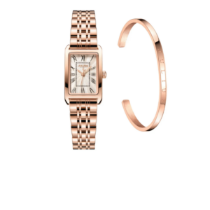 นาฬิกาข้อมือผู้หญิง JA-1252 B สีโรสโกลด์ + กำไล JSB-078 B สีโรสโกลด์