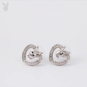 ต่างหูผู้หญิงประดับเพชร รุ่น Ever Glow สีเงิน